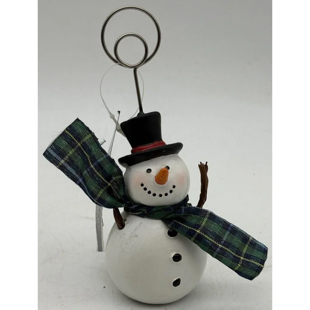 Robert Stanley Snowman Place Card Holder Photo Clip Christmas Decor NWT